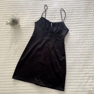 Topshop gathered bust mini slip dress in black